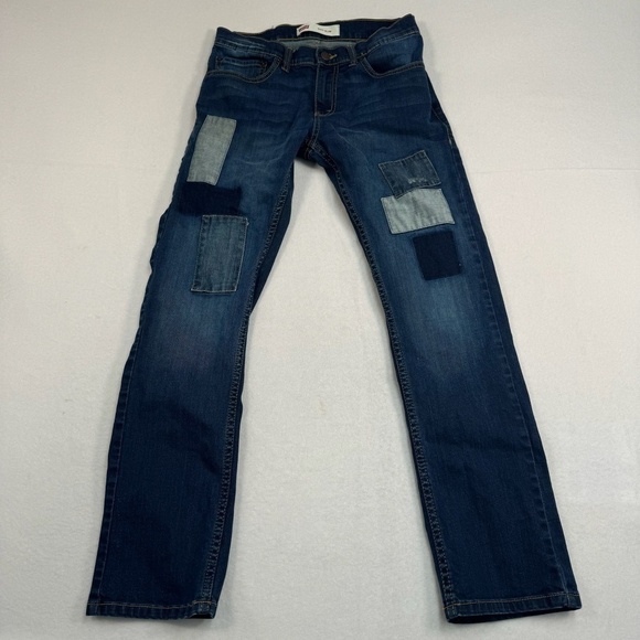 Levis 511 Slim Patchwork Jeans Boys Size 16 28X28 Dark Wash Mid Rise - Picture 2 of 15